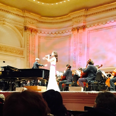 Margaret on stage at Carnegie Hall, New York