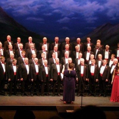 Margaret on tour with the classical brit winners The Fron Male Voice Choir